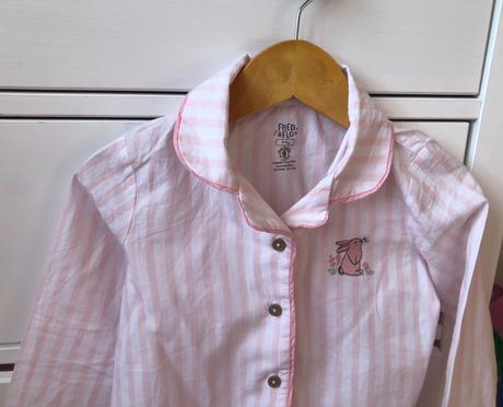 Bielo - ružové pásikavé bavlnené pyžamo, f&f, 98, f&f,98