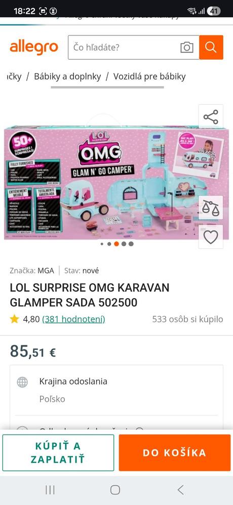 Lol bábika karavan auto  lol surprise, 