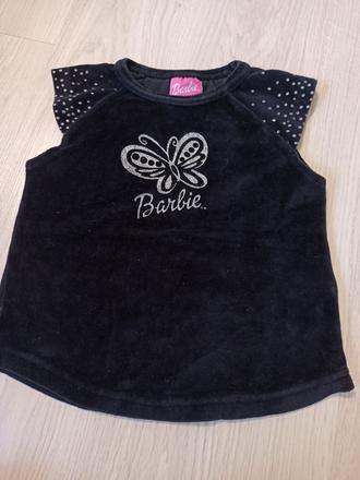 Barbie čierne tričko semišové, barbie,98