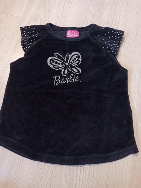 Barbie čierne tričko semišové, barbie,98