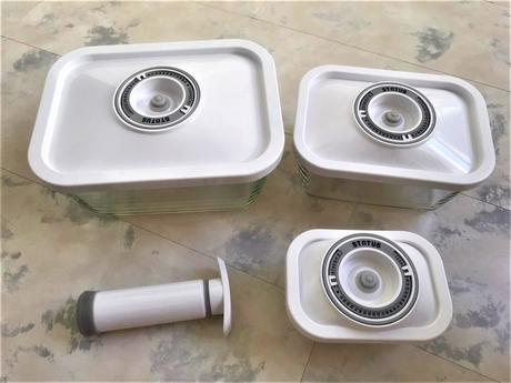 Vákuové sklenené dózy na potraviny, 