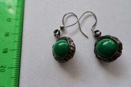 Náušnice malachit, 