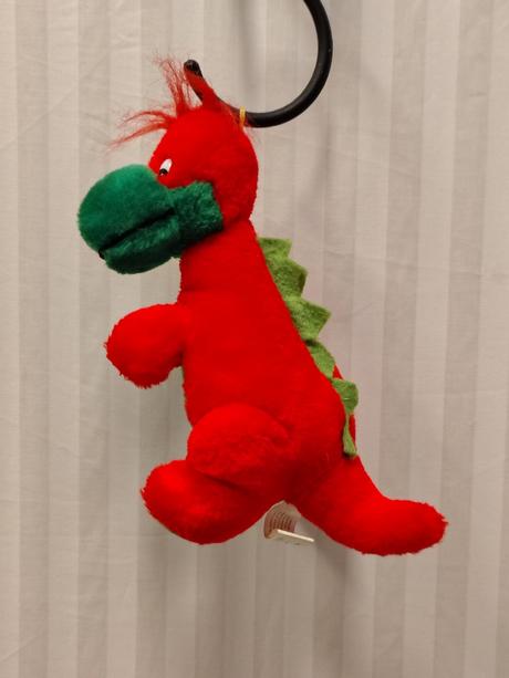 Retro plyšový drak 90. roky, play by play, 24 cm, 