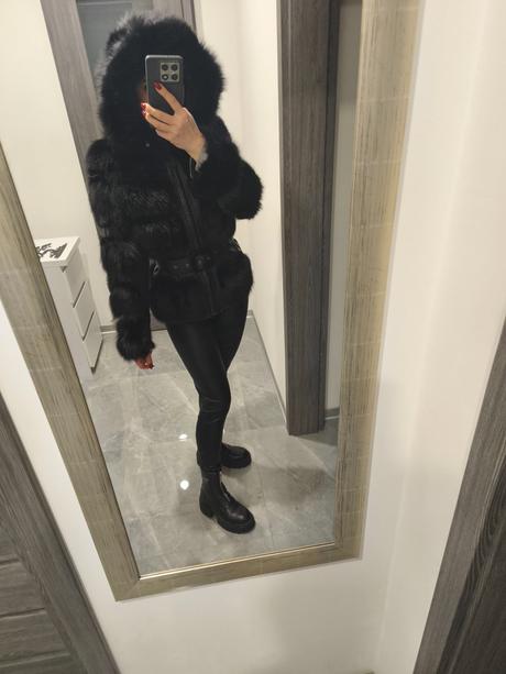 Kozeny kabat s pravou kozusinou, s