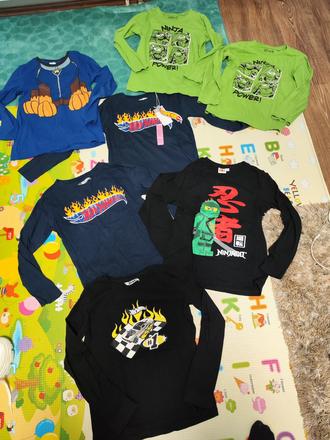 Spolu 7 chlapcenskych triciek s dlhym rukavom, 140