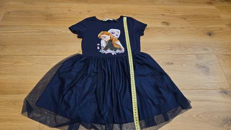 Šaty frozen tmavomodré 122-128, h&m,122
