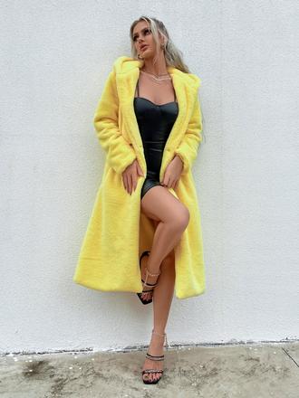 Kabát chlpatý s kapucňou, l / m / s / xs