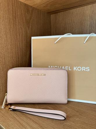 Michael kors kožená wristlet peňaženka, michael kors