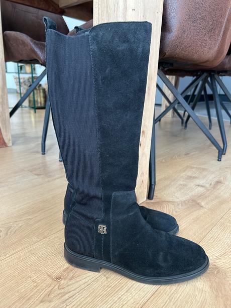 Kožené semišové čižmy, tommy hilfiger,38