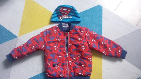 Prechodná vetrovka superman + čiapka, 86