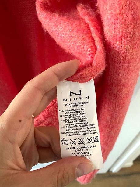 Dlhý marhuľový kardigan s prímesou vlny, m