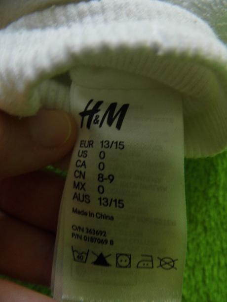 Biele capačky, dĺžka cm (výborný stav), h&m,<17