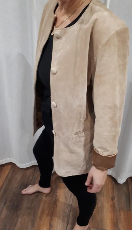 Kožený kabát vintage oversize vel 38/40/42, l