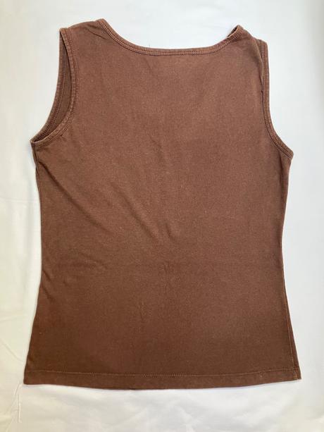 Dámske y2k tielko s kamienkovým nápisom, s