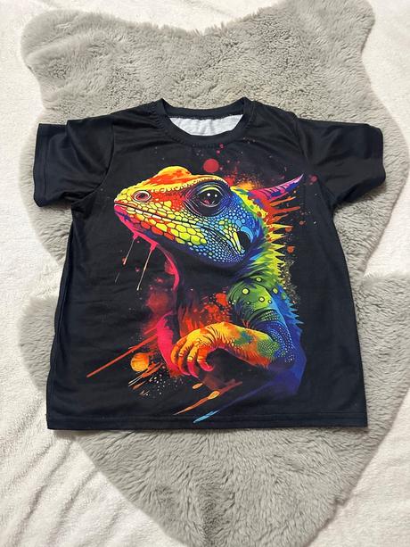 Tričko s leguánom + šiltovka platy, 128