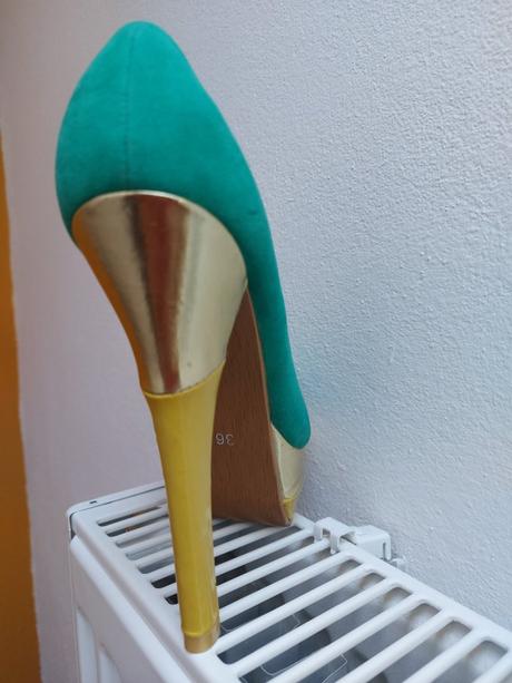 Zeleno žlto zlate lodičky, 36