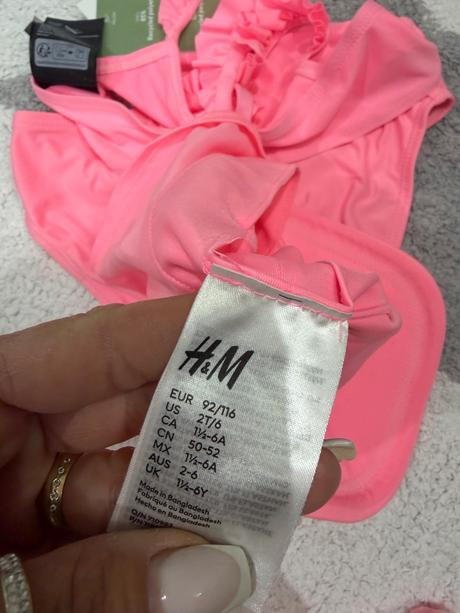 Ružové plavky hm 98/104, h&m,98 / 104