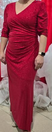 Šaty na ples krásne dlhé červené, l