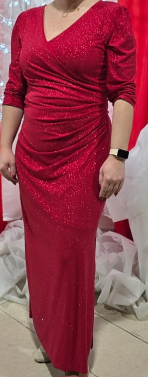 Šaty na ples krásne dlhé červené, l