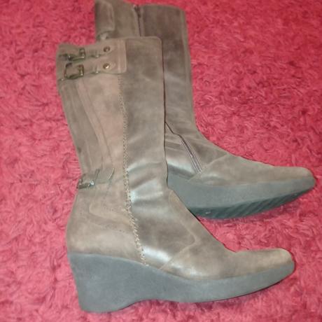 Kožené čižmy na platforme, 39