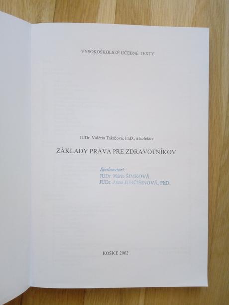 Základy práva pre zdravotníkov, 