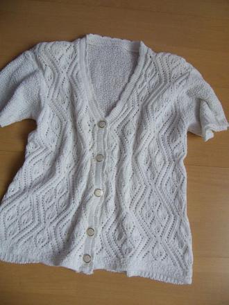 Biele háčkované tričko / svetrík, s