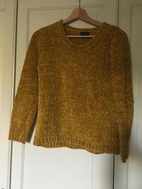 Horčicový plyšový sveter (34), 34