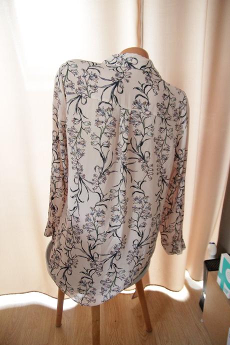 Bledo ružová košeľa s kvetmi xl, xl