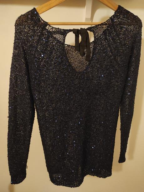 Modry flitrovy polopriesvitny svetrik, calliope,s