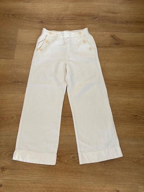 Letne siroke lanove nohavice, zara,164