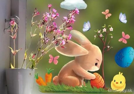 Veľkonočné nálepky na okno - zajačik,