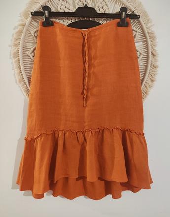 Ľanová midi sukňa hennes, xs