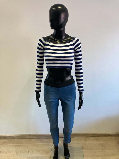 Dámske crop top tričko dlhý rukáv, s