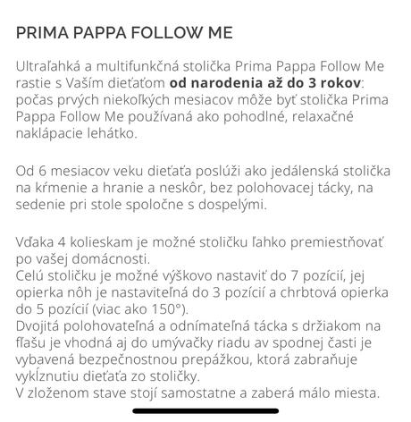 Stolička, peg-pérego