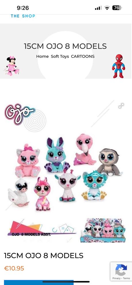 Ojo plyšové zvieratko prekvapenie v loptičke, 