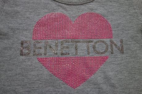 Tričko srdce, benetton,80