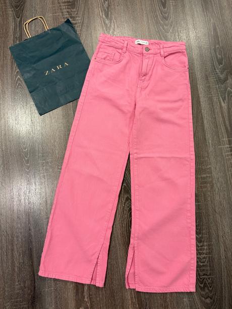 Zara široke dievcenske ružove rifle na 13-14 rokov, zara,164