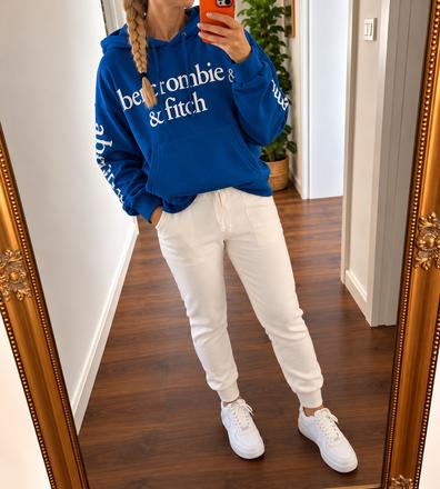 Modrá mikina, abercrombie&fitch,m