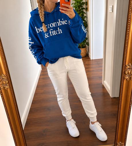 Modrá mikina, abercrombie&fitch,m
