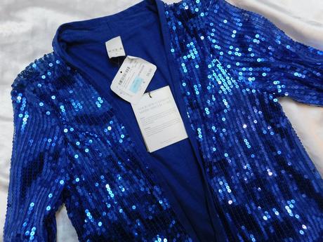 Kvalitny trendy flitrovany blejzer/sako bez zapin, 36 / s