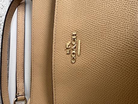 Coach crossby bezova kabela 22x23x3 kabelka kozena, coach