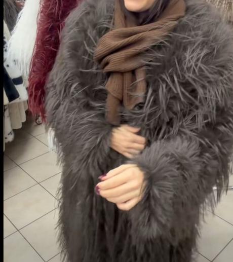 Damsky nový kožuch lama, xl