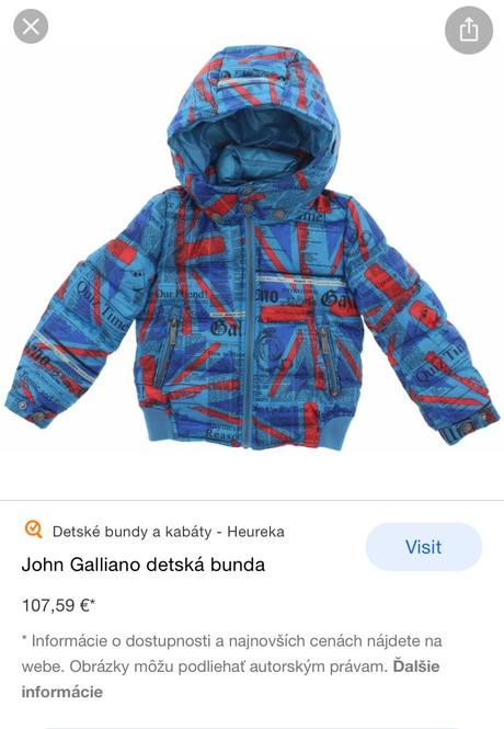 John galliano detska perova bunda - 92, 92