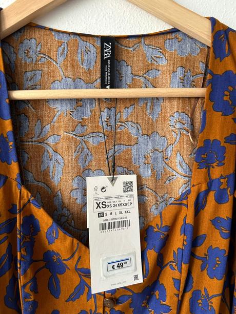 Zara kvetinové šaty s nafúknutými rukávmi, zara,xs