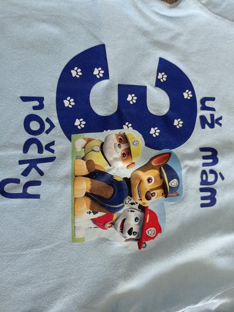 Oslava 3 roky, tričko paw patrol, 110