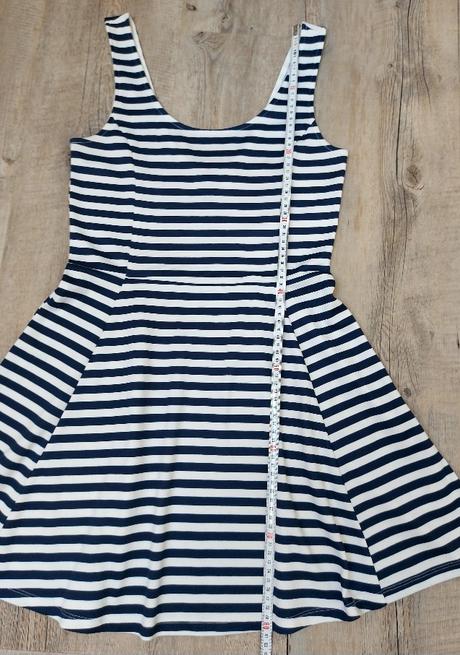 Pásikavé modrobiele saty, h&m,m