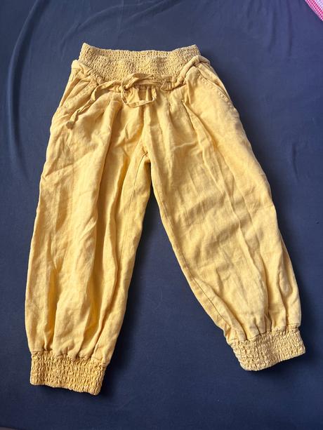 Ľanévé 3/4 ové nohavice, s