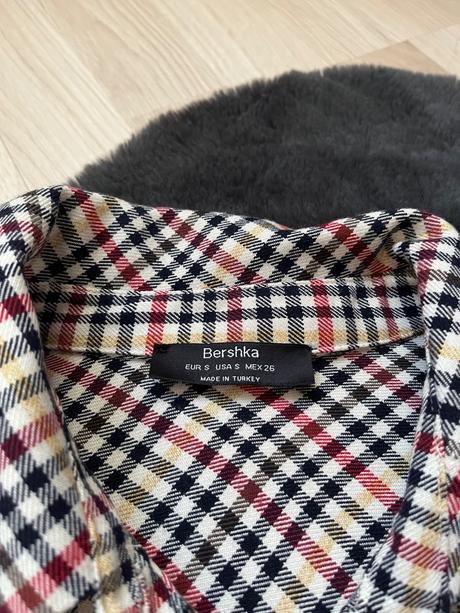 Bershka kockovaná oversize košeľa, bershka,s