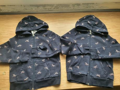 Mikinka s jednorozcami 2x, h&m,122