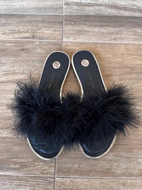 Šľapky s kožušinou - 36, river island,36